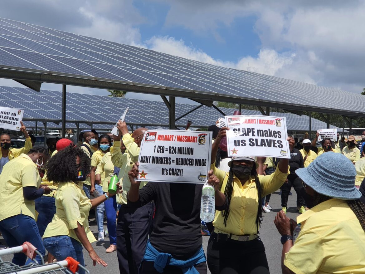 Massmart Workers Gather At The Makro In Woodmead