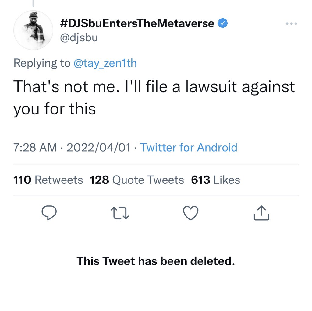 DJ Sbu threatens to sue Twitter user for falsely implicating him in sex tape