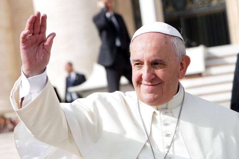 Pope Francis waving